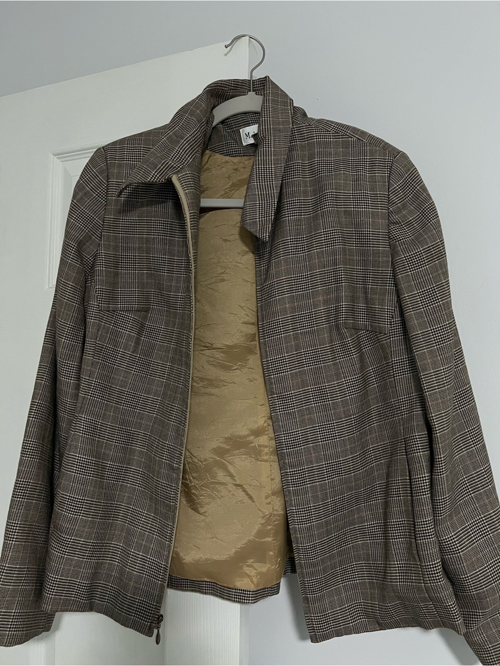 Madison Studio Brown Plaid Lightweight Shirt Jacket